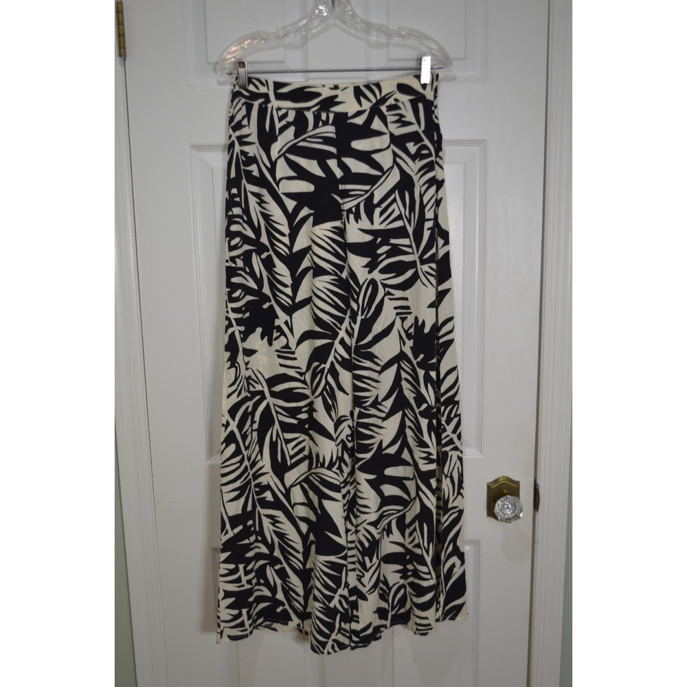 NWT CUPSHE Lounge Flowing Swim Pants, Black & White Tropical Print, Size Small - Picture 2 of 6
